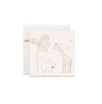 Mini cartes de voeux petites illustrations Animal Gang