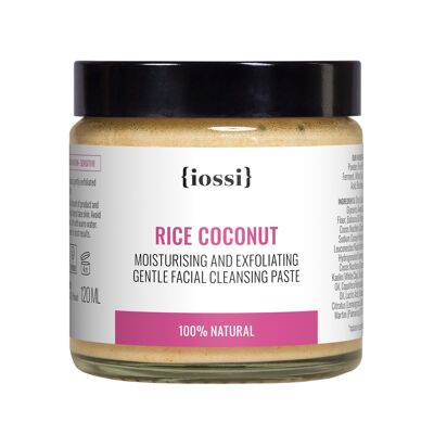 Reis Kokosnuss. Feuchtigkeitsspendende und exfolierende Gesichtsreinigungspaste / 120 ml