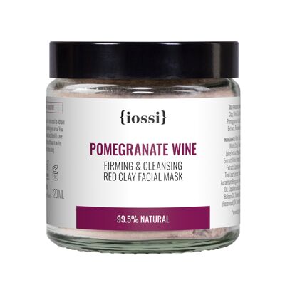 Granatapfel Wein. Straffende und reinigende Gesichtsmaske mit roter Tonerde / 120 ml