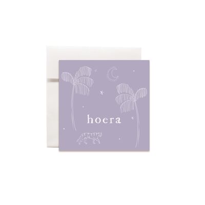 Mini cartes de vœux cartes colorées Hooray lilas