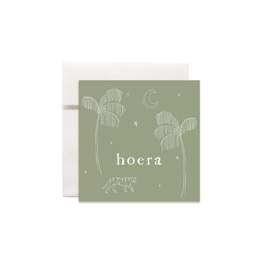 Mini cartes de vœux cartes colorées Hourra vert