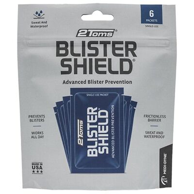 2toms blistershield - no more pain from blisters 6 x single use sachet packs