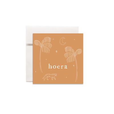 Mini cartes de vœux cartes colorées Hourra orange