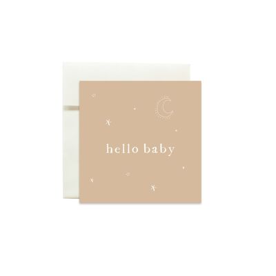 Mini cartes de vœux cartes colorées Hello baby sable