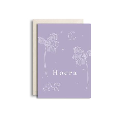 Carte de voeux hourra lilas