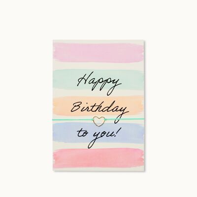 Bracelet Card: Happy Birthday Colorful Stripes