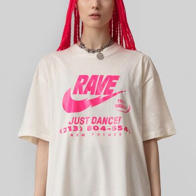 ILLEGAL RAVE (Wht/Pink) -Tshirt