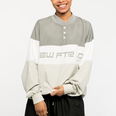 Racer Logo Button Sweatshirt (Grey/White)