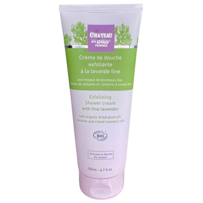 Exfoliating shower cream with fine lavender - certified organic cosmos 200ml