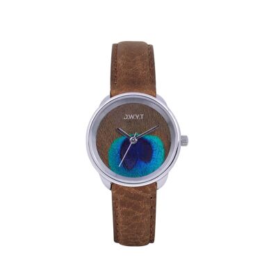 PLUME SILVER brown women's watch (leather)