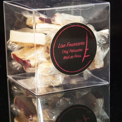 250g box of Raspberry and Blackcurrant Nougat