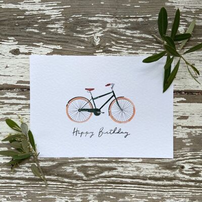 Tarjeta Happy Birthday Bike A6 y sobre. - EN BLANCO ($4.13)