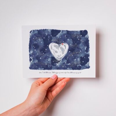Heart moon.. A6 Card