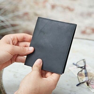 Black Buffalo Leather Passport Holder