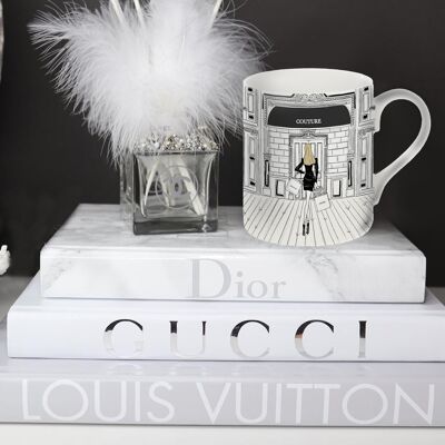 Einkaufen in Paris - Couture Tasse aus feinem Knochenporzellan
