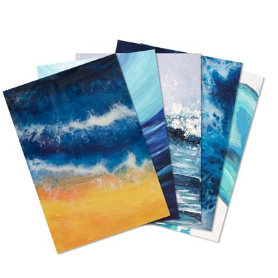 Lot de 5 cartes postales thème océan