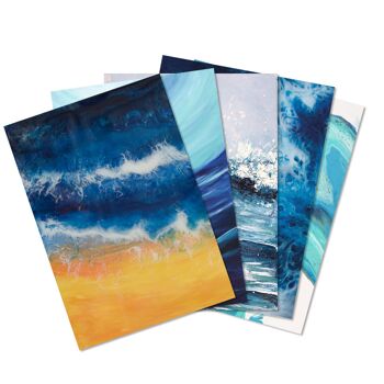 Lot de 5 cartes postales thème océan 1