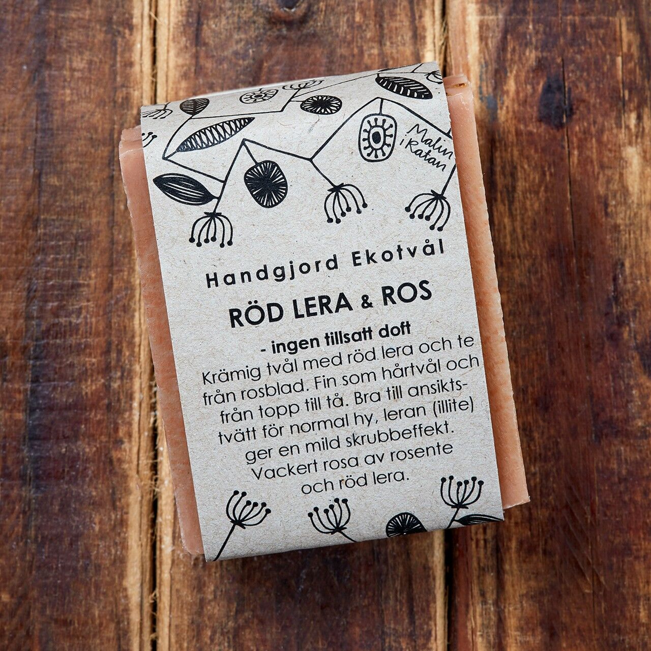 Eco Soap Red Clay & Rose - unscented 110 g