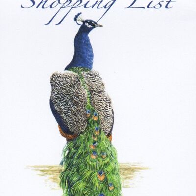 Magnetic Shopping list. Peacock
