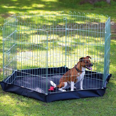 Henry Wag Enclos pour animaux de compagnie en acier à 6 faces avec base en tissu