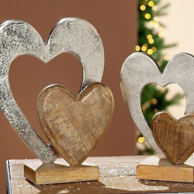 Wooden double heart VE 426