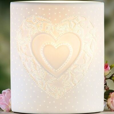 Porcelain lamp ellipse heart 317