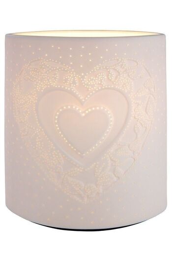 Lampe porcelaine coeur ellipse 317 2