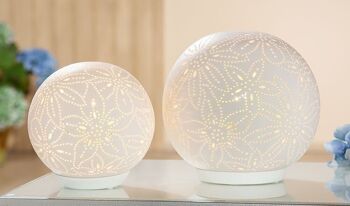 Lampe boule en porcelaine flower332 1