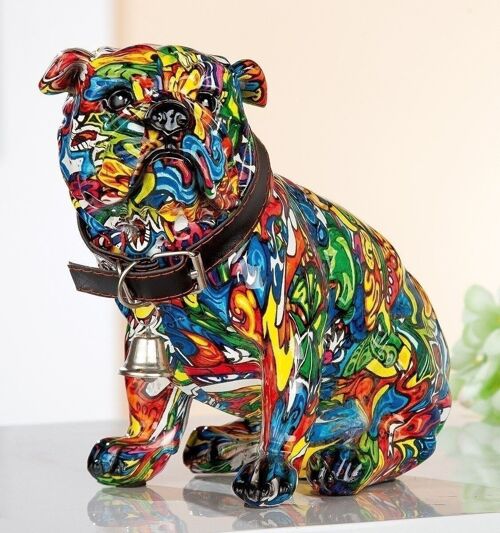 Poly Bulldogge Street Art sitzend VE 2463