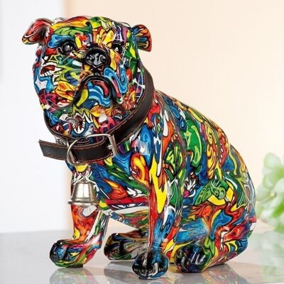 Poly bulldog street art seduto VE 2463