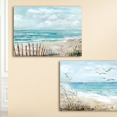 Quadro dipinto "Gabbiani sulla spiaggia" VE 2 so707