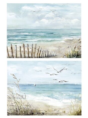 Tableau peinture "Mouettes sur la plage" VE 2 so707 2