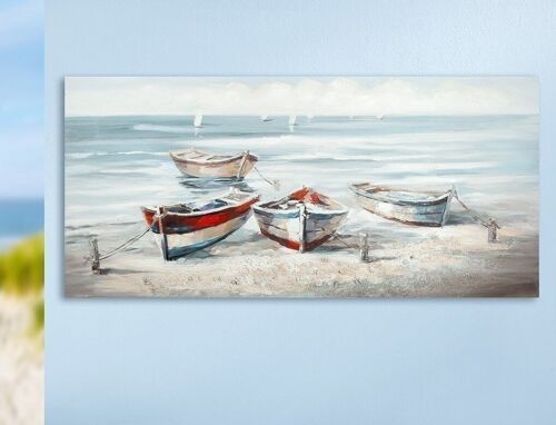 Bild Gemälde "Strand-Boote"725