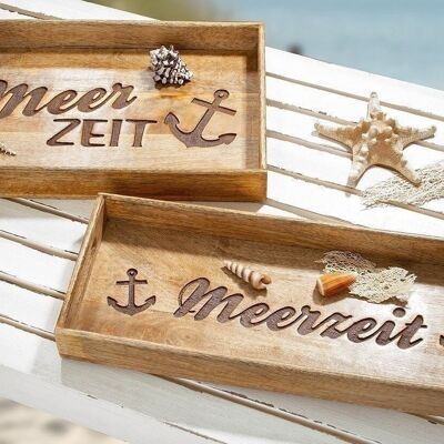 Wooden decorative tray "Meerzeit" VE 2988