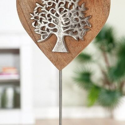 Corazón de madera sobre palo "Árbol de la vida" VE 41101