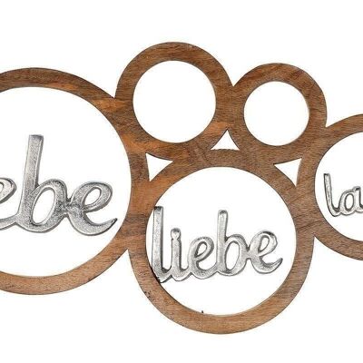 Holz Objekt "Lebe,Liebe,Lache" 1501
