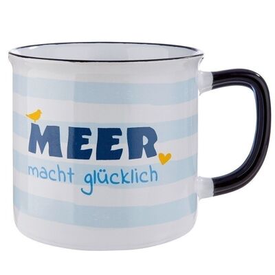 Keramik Tasse MEER macht glücklich VE 61556