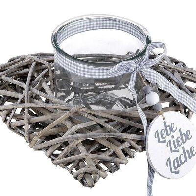 Wood willow lantern heart VE 61568