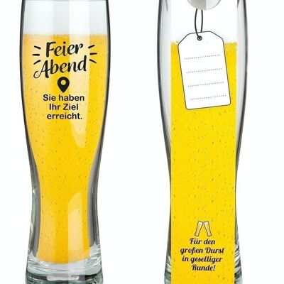 Bicchiere da birra di frumento in vetro "dopo il lavoro" VE 6 1628