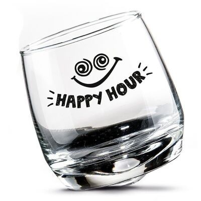 Juego de 2 vasos de vidrio tambaleantes "Happy" VE 31632
