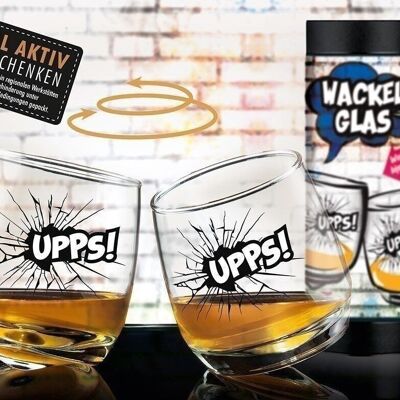 Glass wobbly glass "UPPS!" Set of 2 VE 31672