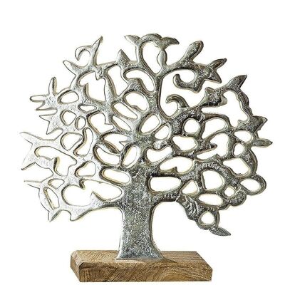 Arbre de vie en aluminium sur socle en bois 1861