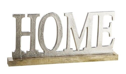 Alu Schriftzug "HOME" auf Holzb. VE 21862