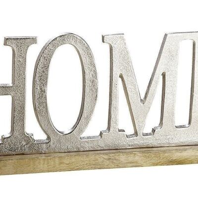 Alu Schriftzug "HOME" auf Holzb. VE 21862