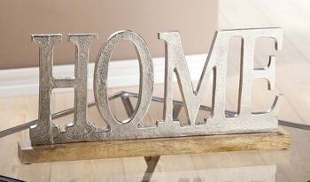 Lettrage en aluminium "HOME" sur Holzb. UE 21862 2