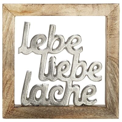 Holz Rahmen "Lebe,Liebe,Lache" VE 41878