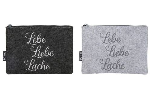 Filz Täschchen Lebe,Liebe,Lache VE 12 so2044