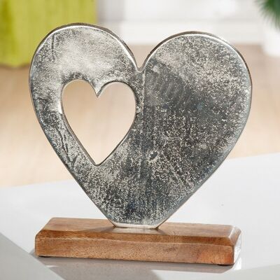 Aluminum heart VE 92072 #mango wood #heart