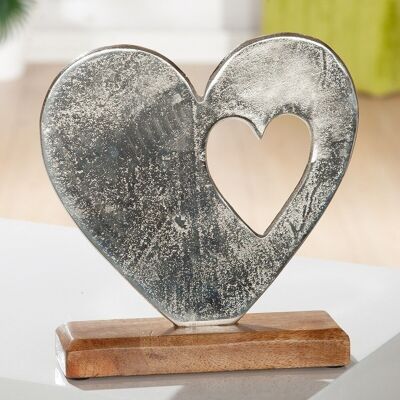 Aluminum heart VE 62073 #mango wood #heart # decoration