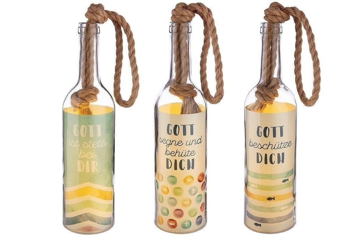 Botella de vidrio con 5 LED botella Christian VE 18 so2175